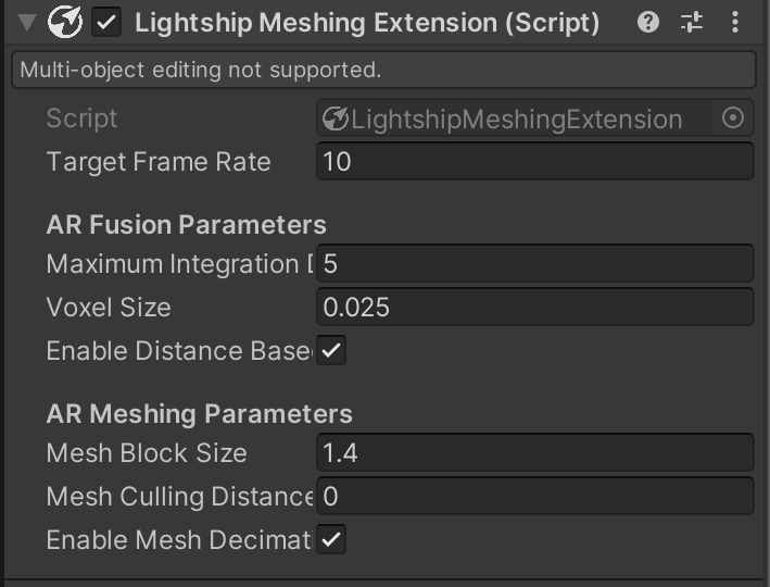 Nsdk Meshing Extension settings